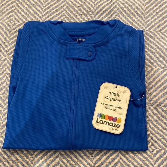 NWT Lamaze Organic Cotton Thermal Footie Blue In Size 9M - Picture 6 of 9